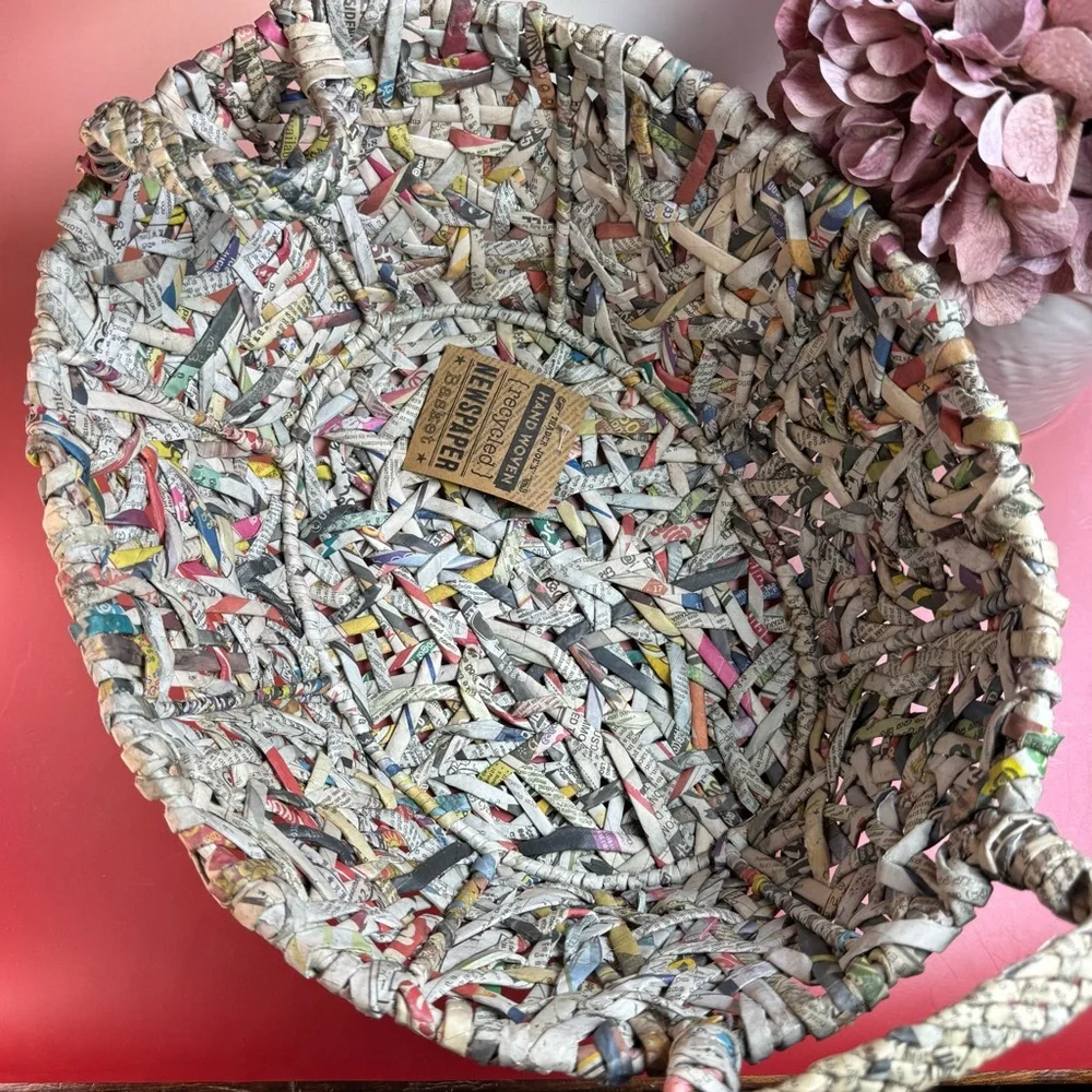 Trader Joe's Recycled Newspaper Hand Woven Basket